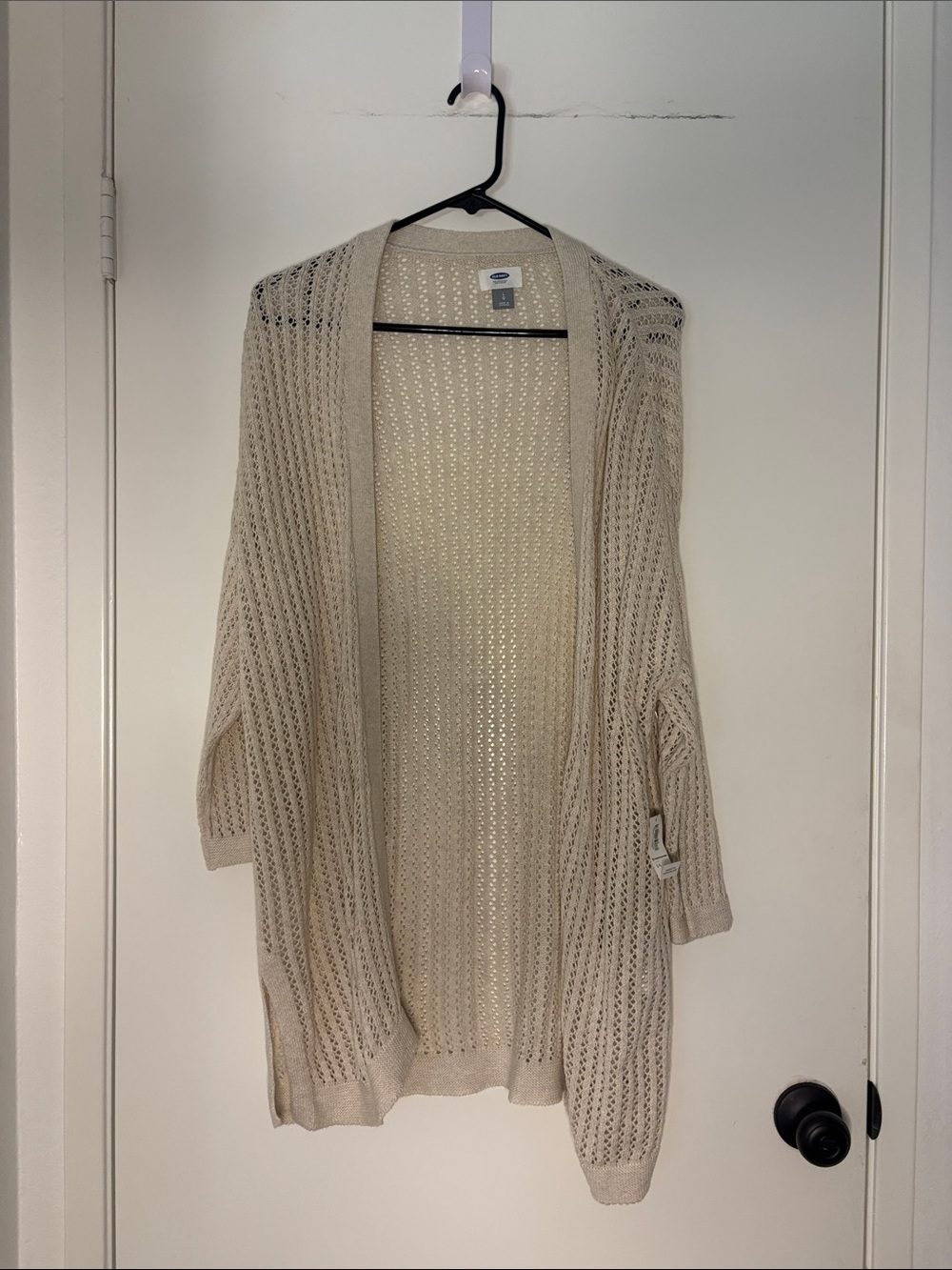 Old Navy Open-Weave Cream Cardigan Sweater